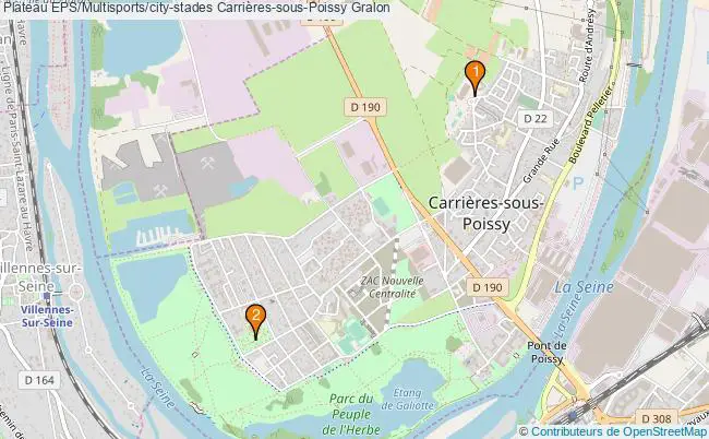 plan Plateau EPS/Multisports/city-stades Carrières-sous-Poissy : 2 équipements