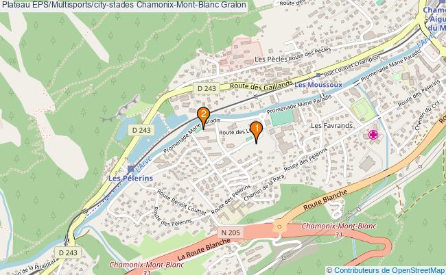 plan Plateau EPS/Multisports/city-stades Chamonix-Mont-Blanc : 2 équipements
