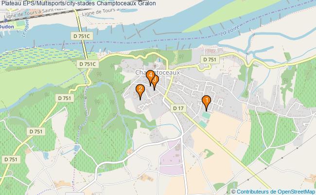 plan Plateau EPS/Multisports/city-stades Champtoceaux : 4 équipements