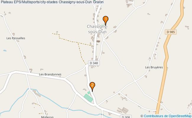 plan Plateau EPS/Multisports/city-stades Chassigny-sous-Dun : 2 équipements