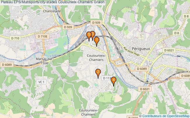 plan Plateau EPS/Multisports/city-stades Coulounieix-Chamiers : 5 équipements