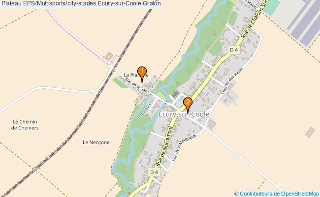 plan Plateau EPS/Multisports/city-stades Ecury-sur-Coole : 2 équipements