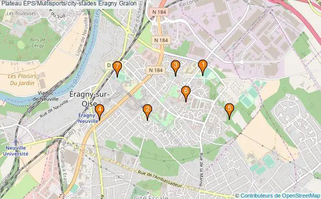 plan Plateau EPS/Multisports/city-stades Eragny : 7 équipements