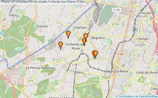 plan Plateau EPS/Multisports/city-stades Fontenay-aux-Roses : 6 équipements