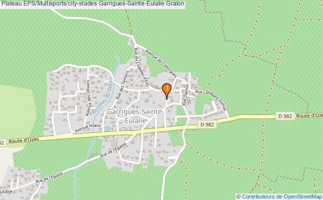 plan Plateau EPS/Multisports/city-stades Garrigues-Sainte-Eulalie : 1 équipements