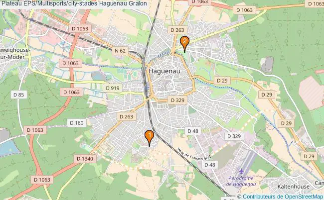 plan Plateau EPS/Multisports/city-stades Haguenau : 2 équipements