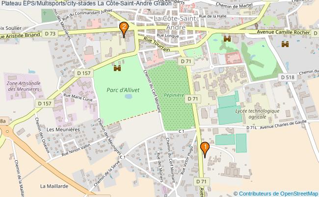 plan Plateau EPS/Multisports/city-stades La Côte-Saint-André : 2 équipements