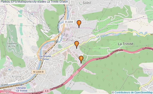 plan Plateau EPS/Multisports/city-stades La Trinité : 3 équipements