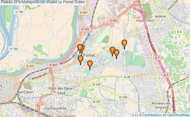 plan Plateau EPS/Multisports/city-stades Le Pontet : 7 équipements