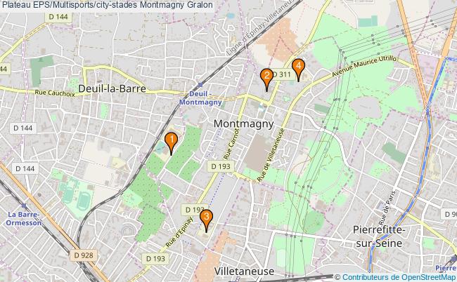 plan Plateau EPS/Multisports/city-stades Montmagny : 4 équipements