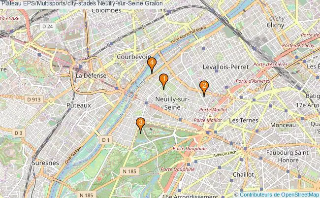 plan Plateau EPS/Multisports/city-stades Neuilly-sur-Seine : 4 équipements