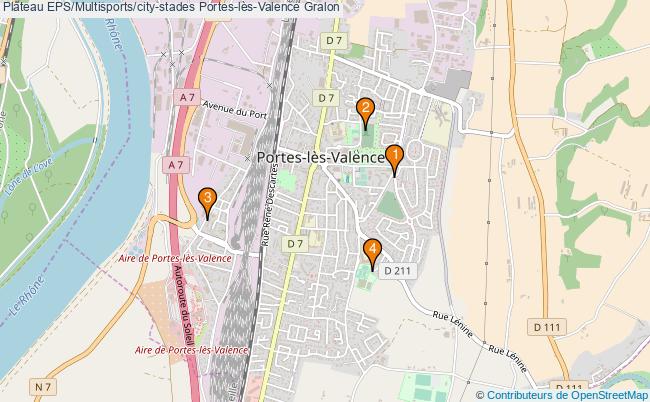 plan Plateau EPS/Multisports/city-stades Portes-lès-Valence : 4 équipements