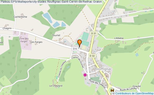 plan Plateau EPS/Multisports/city-stades Rouffignac-Saint-Cernin-de-Reilhac : 1 équipements