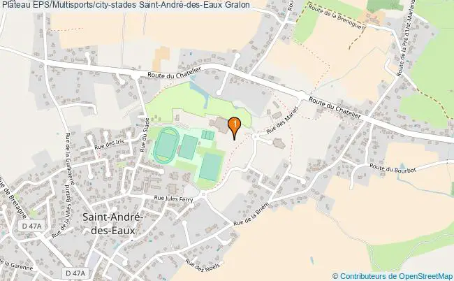 plan Plateau EPS/Multisports/city-stades Saint-André-des-Eaux : 1 équipements