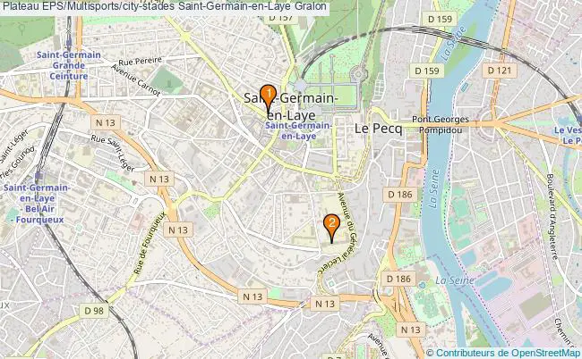 plan Plateau EPS/Multisports/city-stades Saint-Germain-en-Laye : 2 équipements