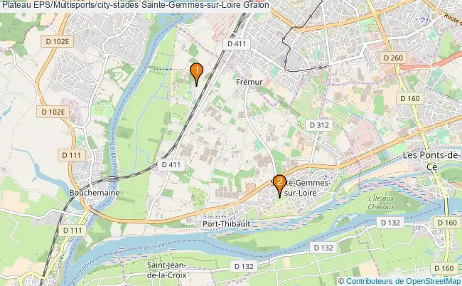plan Plateau EPS/Multisports/city-stades Sainte-Gemmes-sur-Loire : 2 équipements