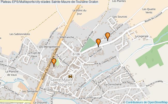 plan Plateau EPS/Multisports/city-stades Sainte-Maure-de-Touraine : 3 équipements