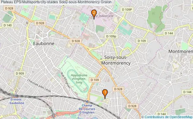 plan Plateau EPS/Multisports/city-stades Soisy-sous-Montmorency : 2 équipements