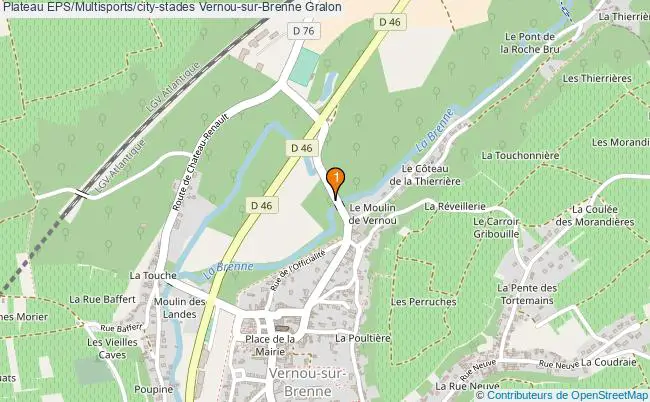 plan Plateau EPS/Multisports/city-stades Vernou-sur-Brenne : 1 équipements