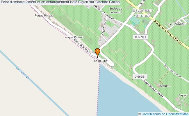 plan Point d'embarquement et de débarquement isolé Bayon-sur-Gironde : 1 équipements
