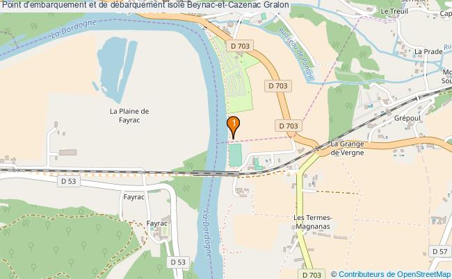 plan Point d'embarquement et de débarquement isolé Beynac-et-Cazenac : 1 équipements
