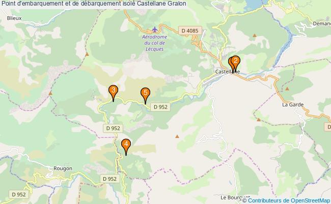 plan Point d'embarquement et de débarquement isolé Castellane : 5 équipements