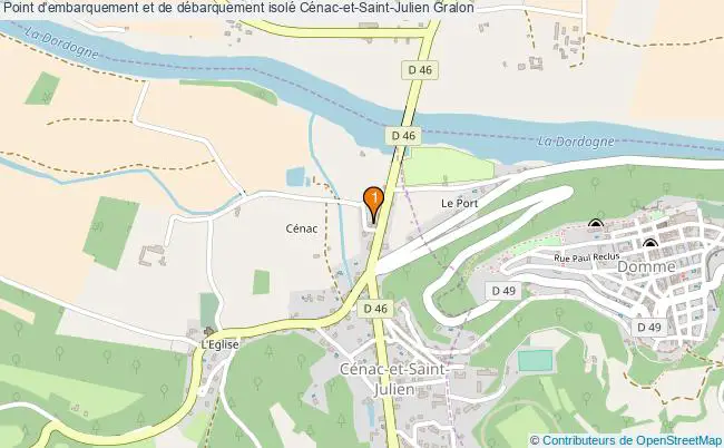plan Point d'embarquement et de débarquement isolé Cénac-et-Saint-Julien : 1 équipements