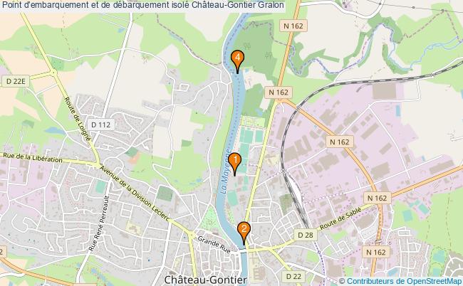 plan Point d'embarquement et de débarquement isolé Château-Gontier : 4 équipements