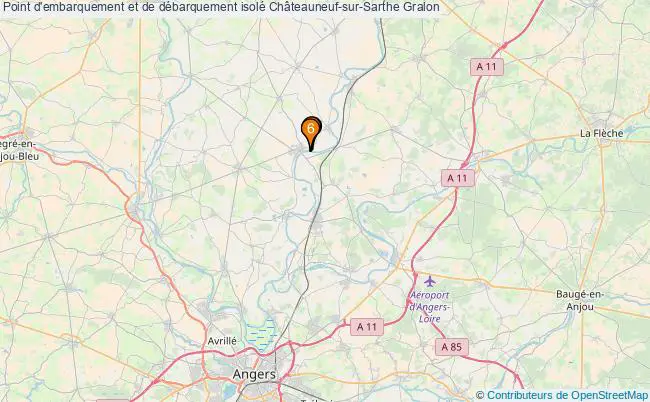 plan Point d'embarquement et de débarquement isolé Châteauneuf-sur-Sarthe : 6 équipements