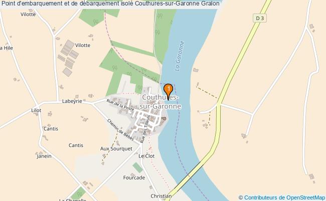 plan Point d'embarquement et de débarquement isolé Couthures-sur-Garonne : 1 équipements