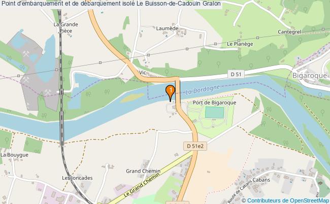 plan Point d'embarquement et de débarquement isolé Le Buisson-de-Cadouin : 1 équipements