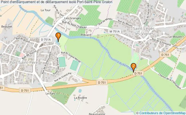 plan Point d'embarquement et de débarquement isolé Port-Saint-Père : 2 équipements