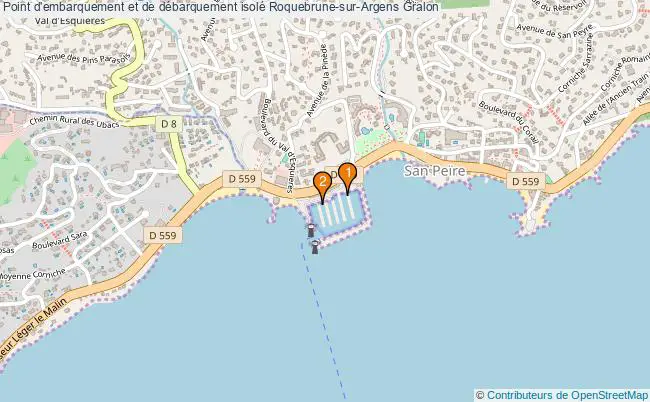 plan Point d'embarquement et de débarquement isolé Roquebrune-sur-Argens : 2 équipements