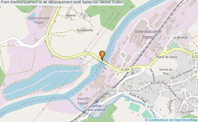 plan Point d'embarquement et de débarquement isolé Saillat-sur-Vienne : 1 équipements