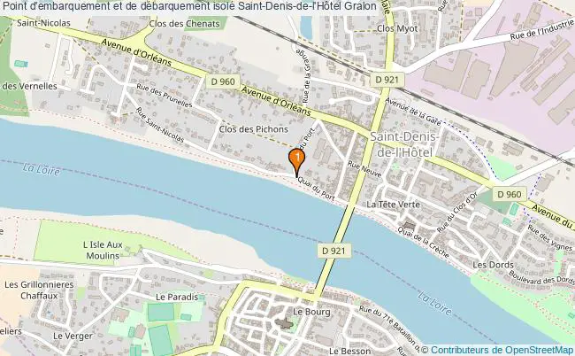 plan Point d'embarquement et de débarquement isolé Saint-Denis-de-l'Hôtel : 1 équipements