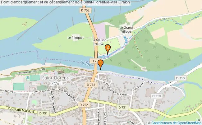 plan Point d'embarquement et de débarquement isolé Saint-Florent-le-Vieil : 2 équipements