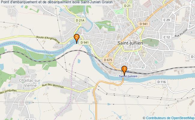 plan Point d'embarquement et de débarquement isolé Saint-Junien : 2 équipements