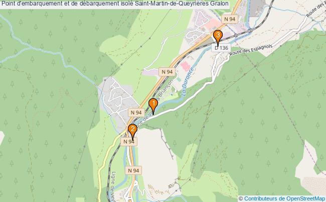 plan Point d'embarquement et de débarquement isolé Saint-Martin-de-Queyrières : 3 équipements