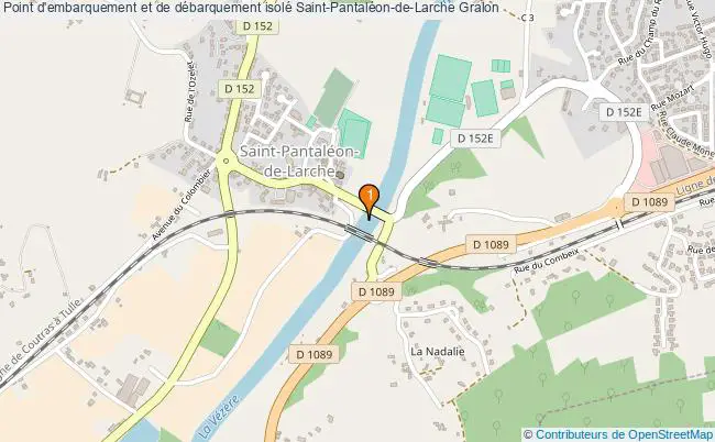 plan Point d'embarquement et de débarquement isolé Saint-Pantaléon-de-Larche : 1 équipements