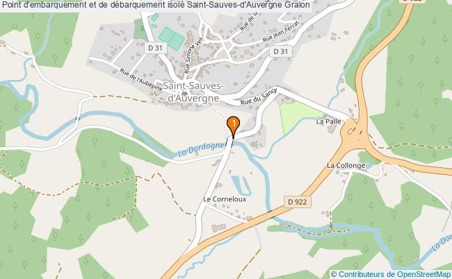 plan Point d'embarquement et de débarquement isolé Saint-Sauves-d'Auvergne : 1 équipements