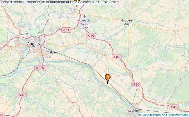 plan Point d'embarquement et de débarquement isolé Seiches-sur-le-Loir : 3 équipements