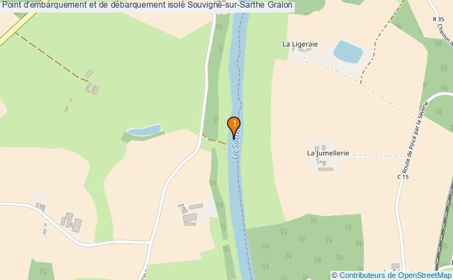 plan Point d'embarquement et de débarquement isolé Souvigné-sur-Sarthe : 1 équipements