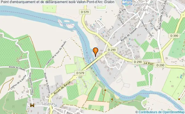 plan Point d'embarquement et de débarquement isolé Vallon-Pont-d'Arc : 1 équipements