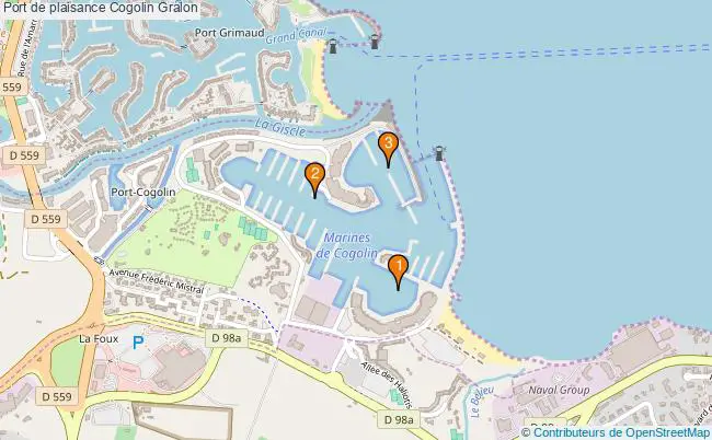 plan Port de plaisance Cogolin : 3 équipements