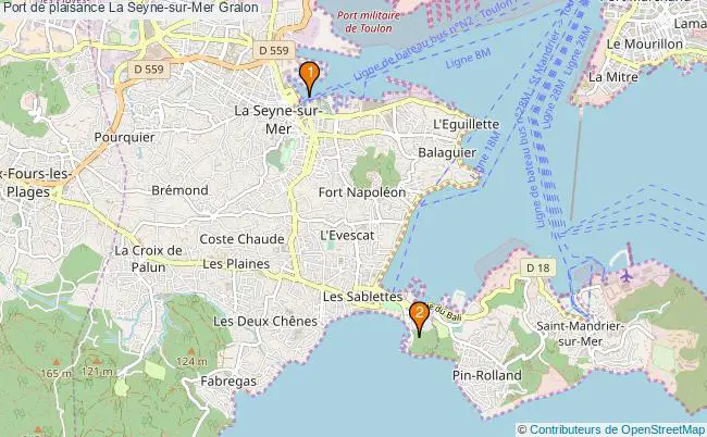 plan Port de plaisance La Seyne-sur-Mer : 2 équipements