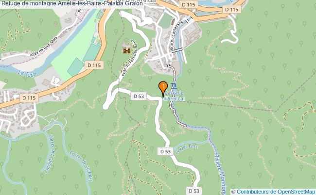 plan Refuge de montagne Amélie-les-Bains-Palalda : 1 équipements