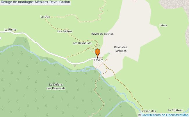 plan Refuge de montagne Méolans-Revel : 1 équipements