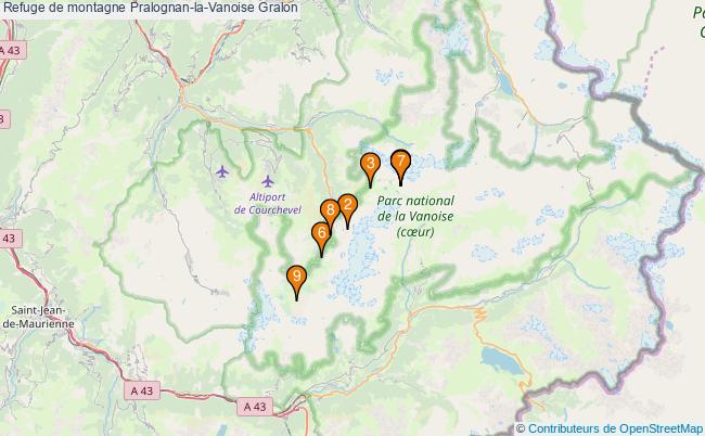 plan Refuge de montagne Pralognan-la-Vanoise : 9 équipements