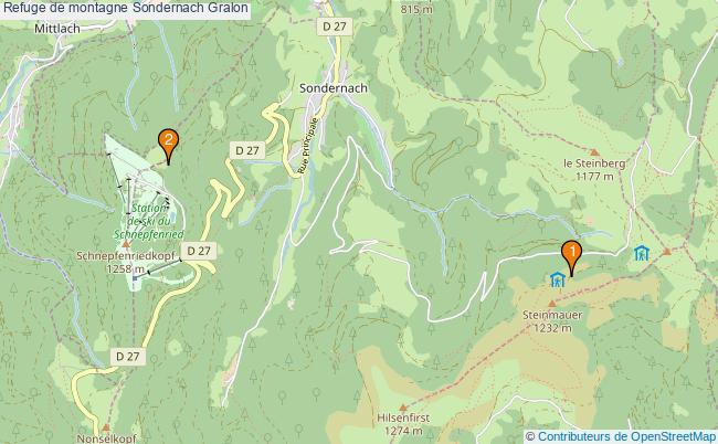 plan Refuge de montagne Sondernach : 2 équipements