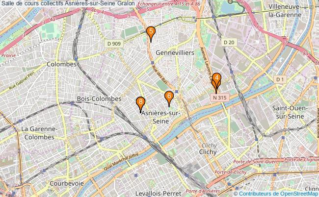 plan Salle de cours collectifs Asnières-sur-Seine : 8 équipements